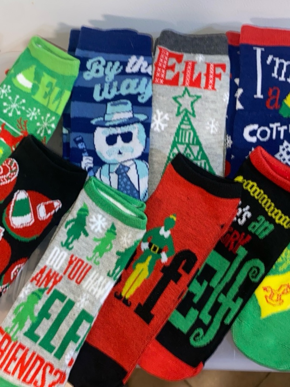 Holiday Crew & high Socks Pack - 9 pair- new ELF